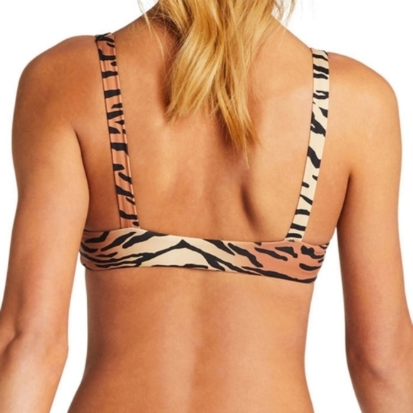 VITAMIN A Lou Tiger Stripe Striped Swim Swimsuit Bikini Top - Picture 2 of 4